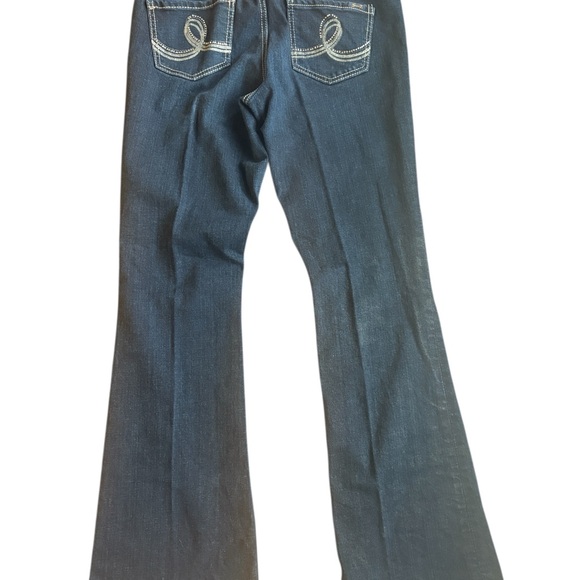 Seven7 Dark Blue Flare Jeans Size 10 - Picture 2 of 2